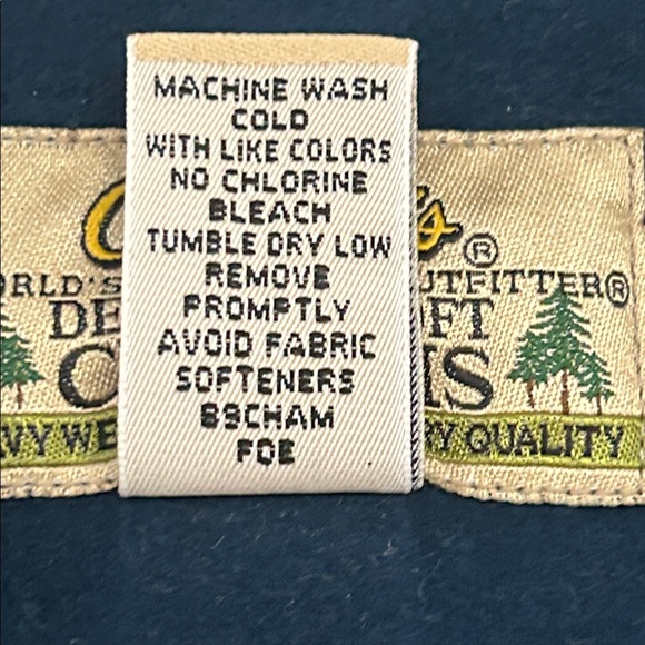 Cabela's Navy Chamois Shirt Men’s Size Large Casual Button Front Thick Cotton - Picture 4 of 4